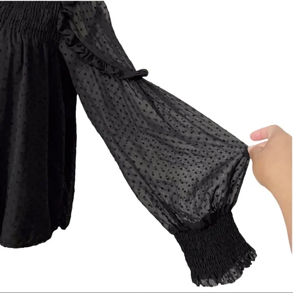 Zara‎ Plumetis Top Black - Picture 8 of 12